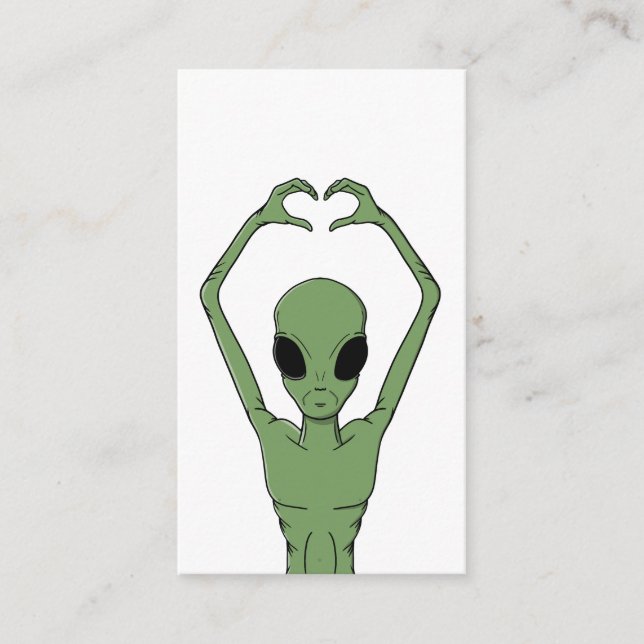 Carte D'accompagnement Pose de cœur extraterrestre (Devant)