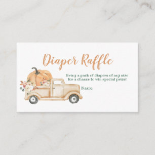 Carte D'accompagnement Poser Citrouille Rustique Truck Diaper Raffin