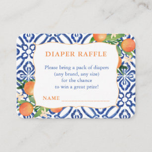 Carte D'accompagnement Positano Oranges sucrées Baby shower Friche Raffle