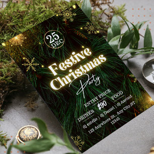 Carte D'accompagnement Poster de la fête de Noël du Festival Vert