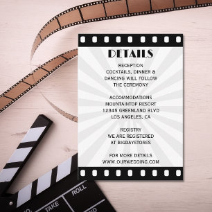 Carte D'accompagnement Poster Film Bande Mariage noir et blanc