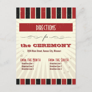Carte D'accompagnement Poster rustique : Rouge & Noir Directions