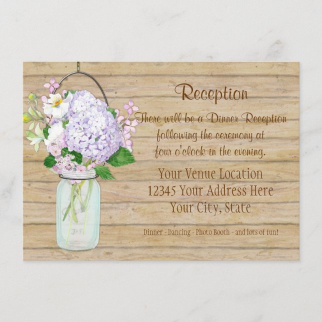 Carte D'accompagnement Pot de fleurs rustique en bocal mason avec lavande (Devant)