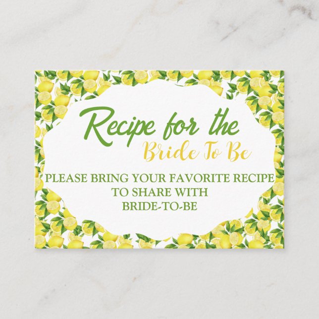 Carte d'accompagnement pour la douche de mariage a (Devant)