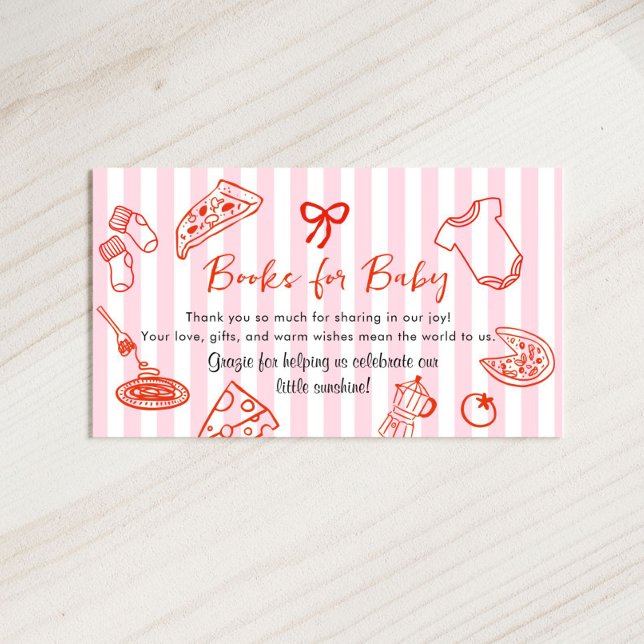 Carte d'accompagnement pour livres pour bébé Slice (Slice slice pizza Books for baby theme enclosure card)