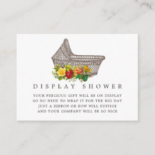 Carte D'accompagnement Poussette Vintage pour Décoration de Baby Shower