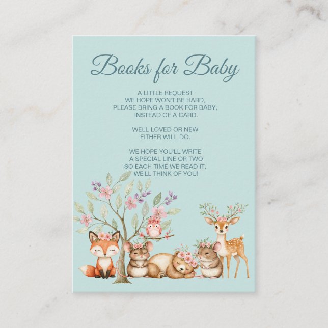 Carte D'accompagnement Precious Woodland Animals Baby Shower (Devant)