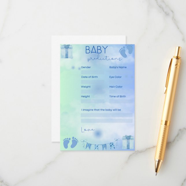 Carte D'accompagnement Prédictions des bébés (Devant/Arrière en situation)