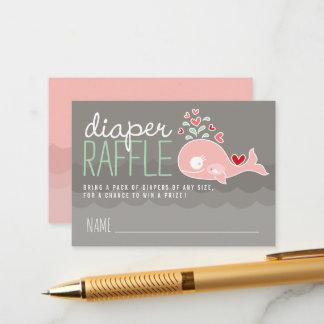 Carte D'accompagnement Pregnant rose Mommy Whale Diaper Billets Raffle
