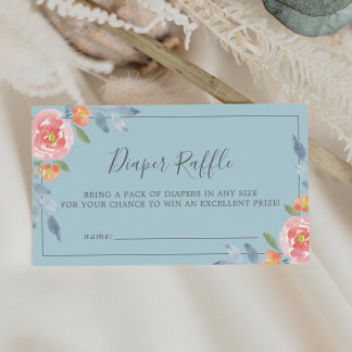 Carte D'accompagnement Premier Baby shower Floral Fleur Déchets Enclo