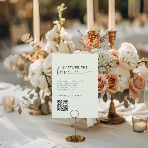 Carte D'accompagnement Prenez l'amour ! Photo, Heart-QR-Code, Mariage