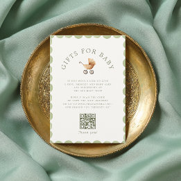 Carte D'accompagnement Preppy Baby Carriage Grandmillennial Baby Shower