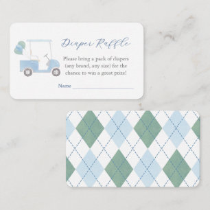 Carte D'accompagnement Preppy Blue Golf Panier Baby shower à roulettes