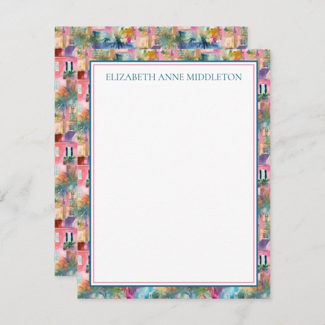 Carte D'accompagnement Preppy Charleston Maisons Personnalisées (Devant / Derrière)