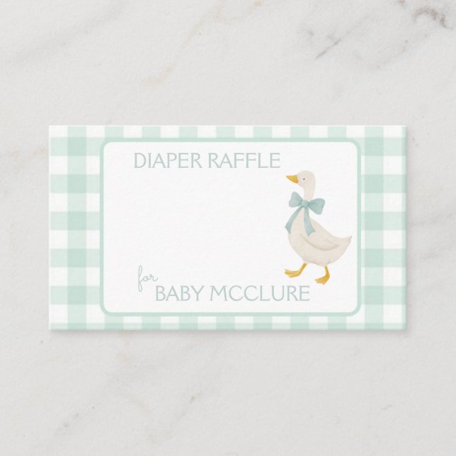 Carte D'accompagnement Preppy Goose Baby Shower Diaper Raffle (Devant)