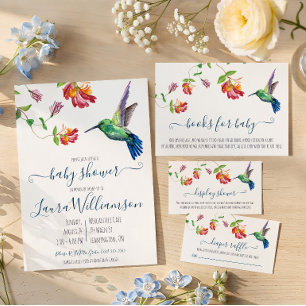 Carte D'accompagnement Présentation de Baby Shower au style aquarelle et