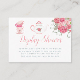 Carte D'accompagnement Présentation de Baby Shower avec un thé aux roses