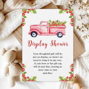 Carte D'accompagnement Présentation de Baby Shower camion fraise douche