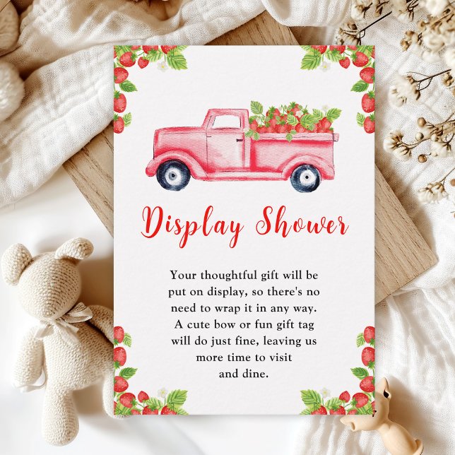 Carte D'accompagnement Présentation de Baby Shower camion fraise douche (Créateur téléchargé)