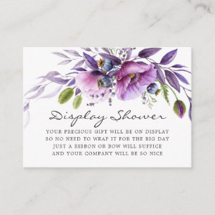 Carte D'accompagnement Présentation de Baby Shower Fleurs Violettes