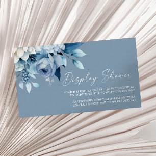 Carte D'accompagnement Présentation de cadeau de baby shower Dusty Blue F