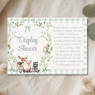 Carte D'accompagnement Présentation de douche Animaux de la forêt Baby Sh