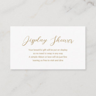 Carte D'accompagnement Présentation de douche moderne en or simple Baby S