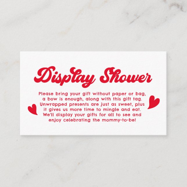Carte D'accompagnement Présentation de douche pour la Saint-Valentin (Devant)