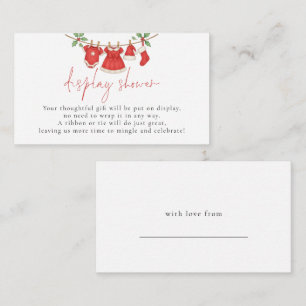 Carte D'accompagnement Présentation de linge de Noël pour Baby Shower