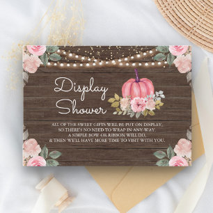 Carte D'accompagnement Présentoir de douche en bois floral rose doré à la