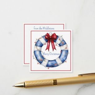 Carte D'accompagnement Préservateur Nautique De Vie De Noël Avec Bow