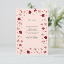 Pressé rose rouge et crème, Mariage floral Détails