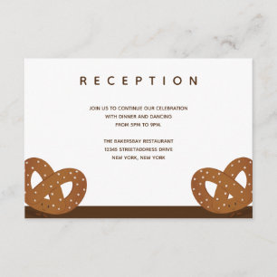 Carte D'accompagnement Pretzels Salés Mariage Blanc Brown Réception