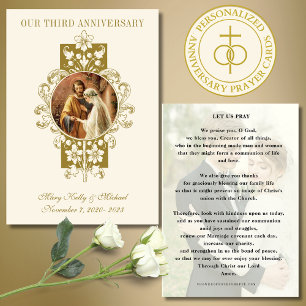 CARTE D'ACCOMPAGNEMENT PRIÈRE CATHOLIQUE DE ANNIVERSAIRE DE MARIAGE AVEC 