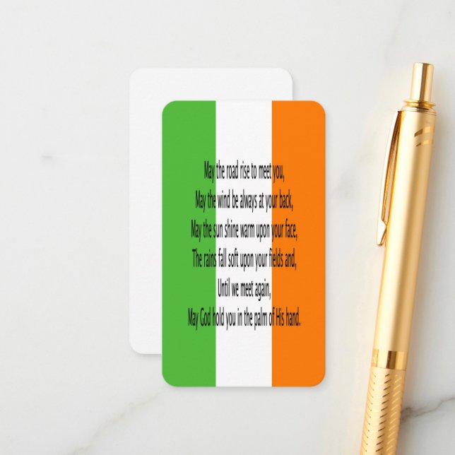 Carte D'accompagnement Prière de bénédiction irlandaise (Devant/Arrière en situation)