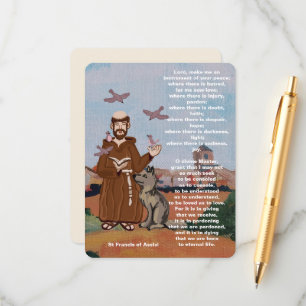 Carte D'accompagnement Prière de paix de St François d'Assise