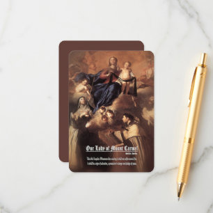 Carte D'accompagnement Prière Notre-Dame du Mont Carmel