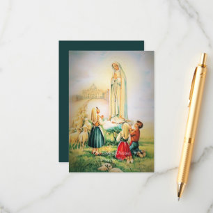 Carte D'accompagnement Prière trinitaire Notre Dame de Fatima Angel