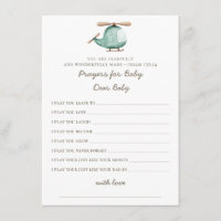 Prières pour bébé | Baby shower d'hélicoptère vert