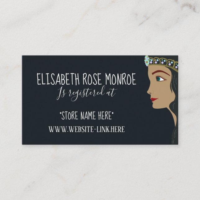 Carte D'accompagnement Princess Blue Baby shower Cadeau Registre (Devant)