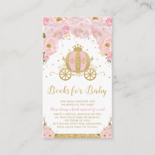 Carte D'accompagnement Princesse Carriage Baby shower Floral Apportez un