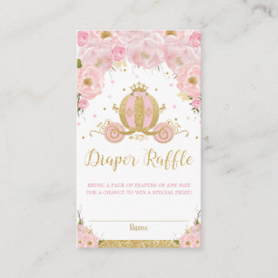 Carte D'accompagnement Princesse Carriage Baby shower Floral Déchets Raff
