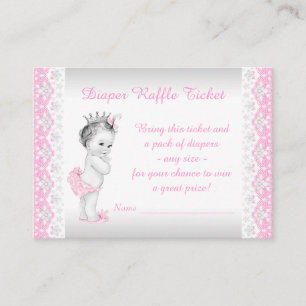 Carte D'accompagnement Princesse Diaper Raffle Ticket