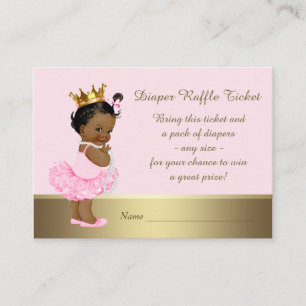 Carte D'accompagnement Princesse ethnique Ballerina Diaper Raffle Ticket