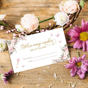 Carte D'accompagnement Princesse Floral Baby Devine Combien de bonbons ca