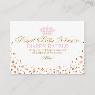 Carte D'accompagnement Princesse royale Diaper Raffle Ticket de diadème