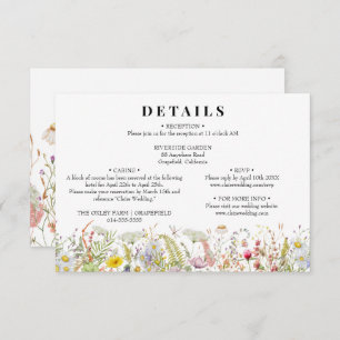 Carte D'accompagnement Printemps Été Fleur sauvage Beige Boho