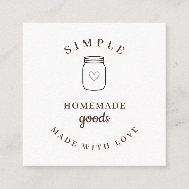 Carte D'accompagnement Produits Maison Simples Fabriqués avec Amour Cotta (Devant)