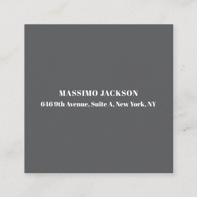 Carte D'accompagnement Professional grey modern minimalist add name (Devant)