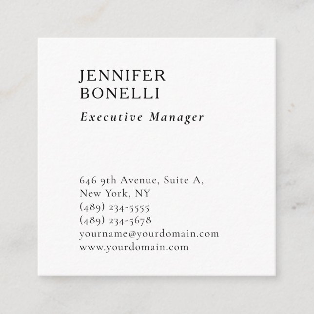 Carte D'accompagnement Professional plain minimalist modern trendy (Devant)